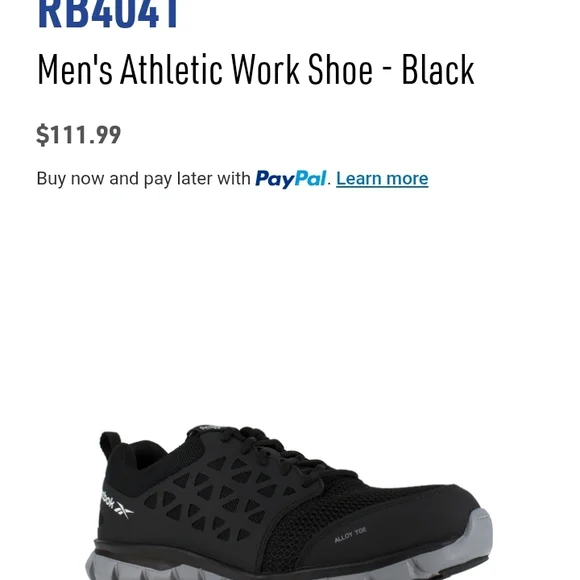 Reebok Sublite Cushion Athletic Work Shoes Size 11 Mens - Black And Gray - Picture 10 of 12